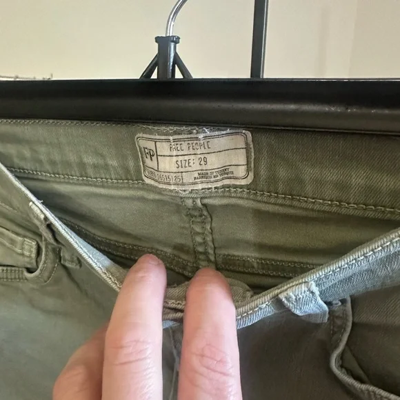 Free People Olive Ripped Skinny Jeans - Picture 3 of 4